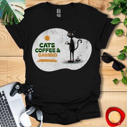 Cats Coffee & Gaming Unisex T-shirts