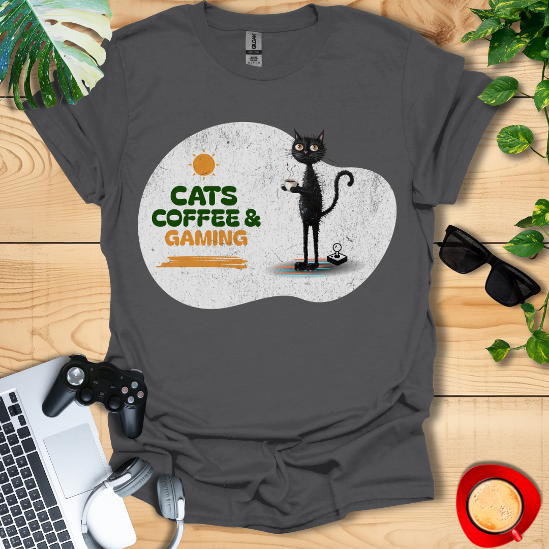 Cats Coffee & Gaming Unisex T-shirts