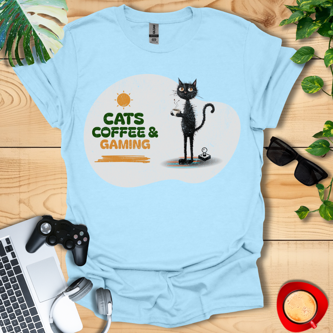 Cats Coffee & Gaming Unisex T-shirts