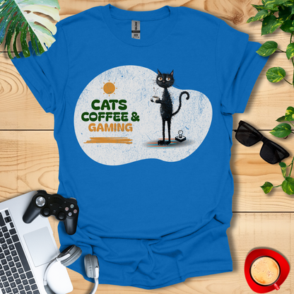 Cats Coffee & Gaming Unisex T-shirts