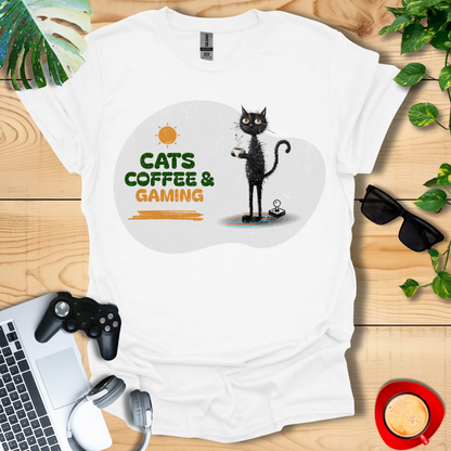 Cats Coffee & Gaming Unisex T-shirts